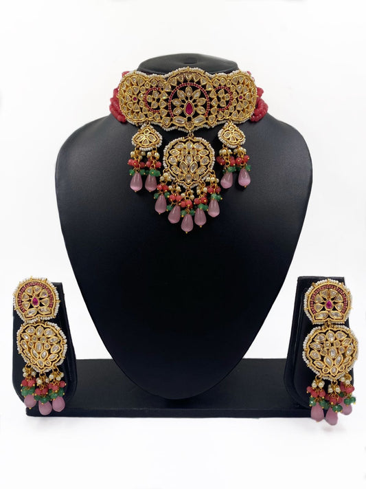 Exclusive Handcrafted Heavy Kundan Choker Necklace Set For Weddings By Gehna Shop Choker Necklace Set