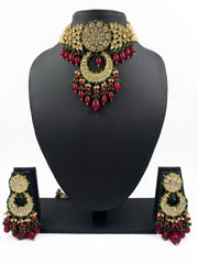 Exclusive High Quality Gold Plated Heavy Polki Kundan Choker Necklace Set Choker Necklace Set