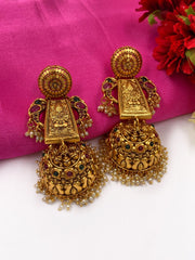 Exclusive Lightweight Antique Long Golden Jhumka For Ladies By Gehna Shop Jhumka earrings