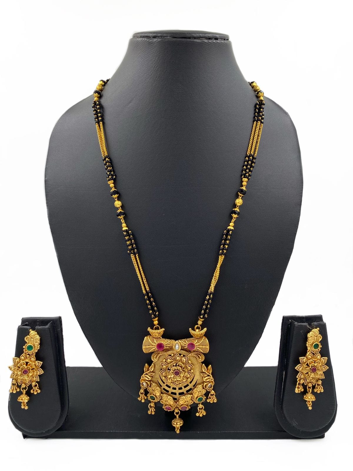Exclusive Matt Finish Golden Mangalsutra Necklace Set For Women By Gehna Shop Mangalsutras