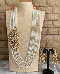 Gehna Shops Designer Multilayered Beaded Pearls And Kundan Necklace For Women Beads Jewellery