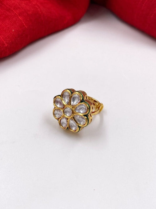Priyaasi Gold Plated Kundan Ring For Women And Girls : Amazon.in: Fashion