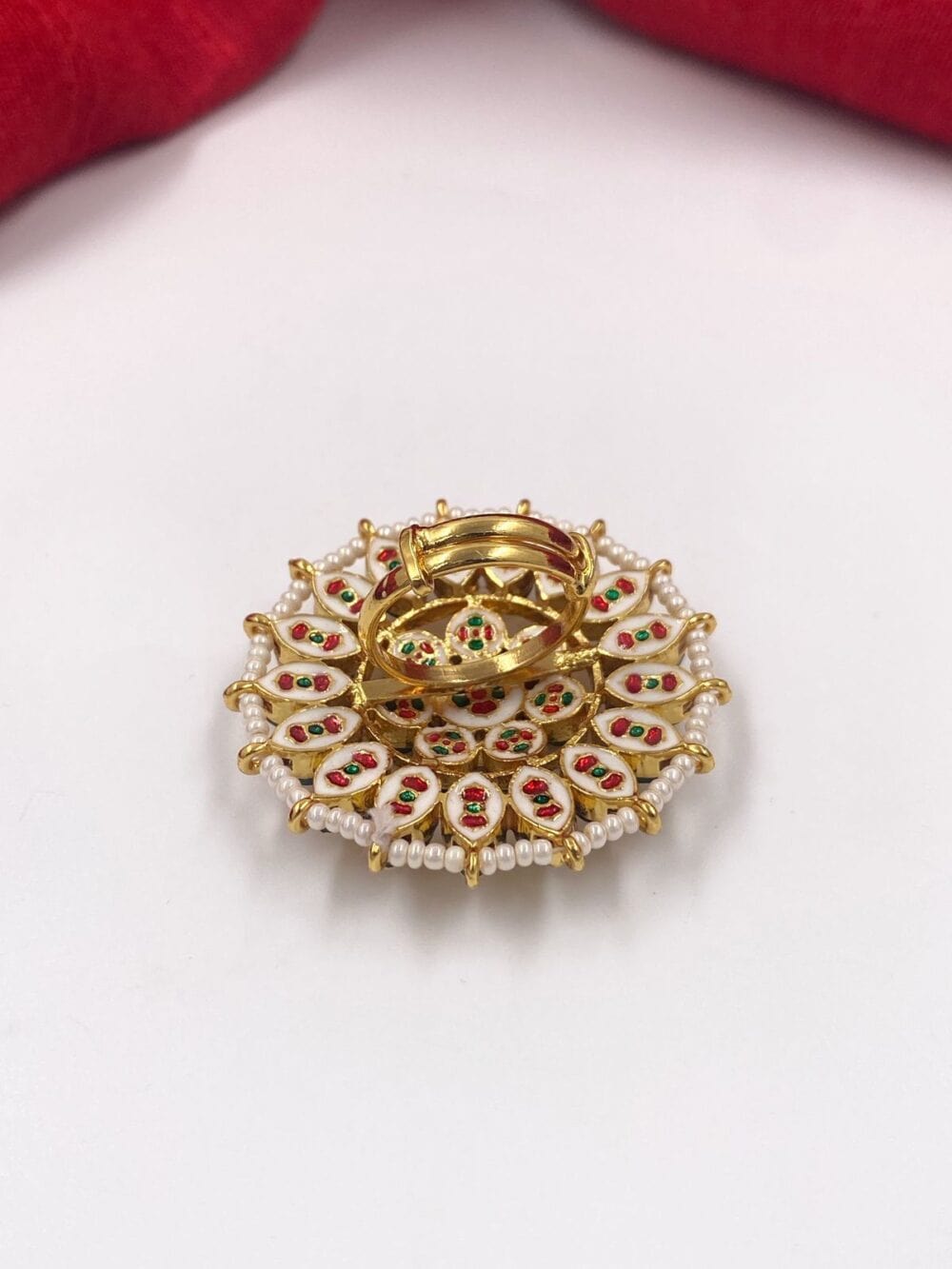 Gold Plated Adjustable Kundan Finger Ring For Ladies And Girls By Gehna Shop Finger rings