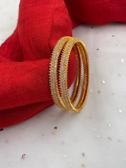 Gold Plated American Diamond Bangles For Women By Gehna Shop Bangles