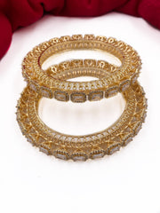 Gold Plated American Diamond Pacheli Bangles For Women Bangles