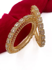 Gold Plated American Diamond Pacheli Bangles For Women Bangles