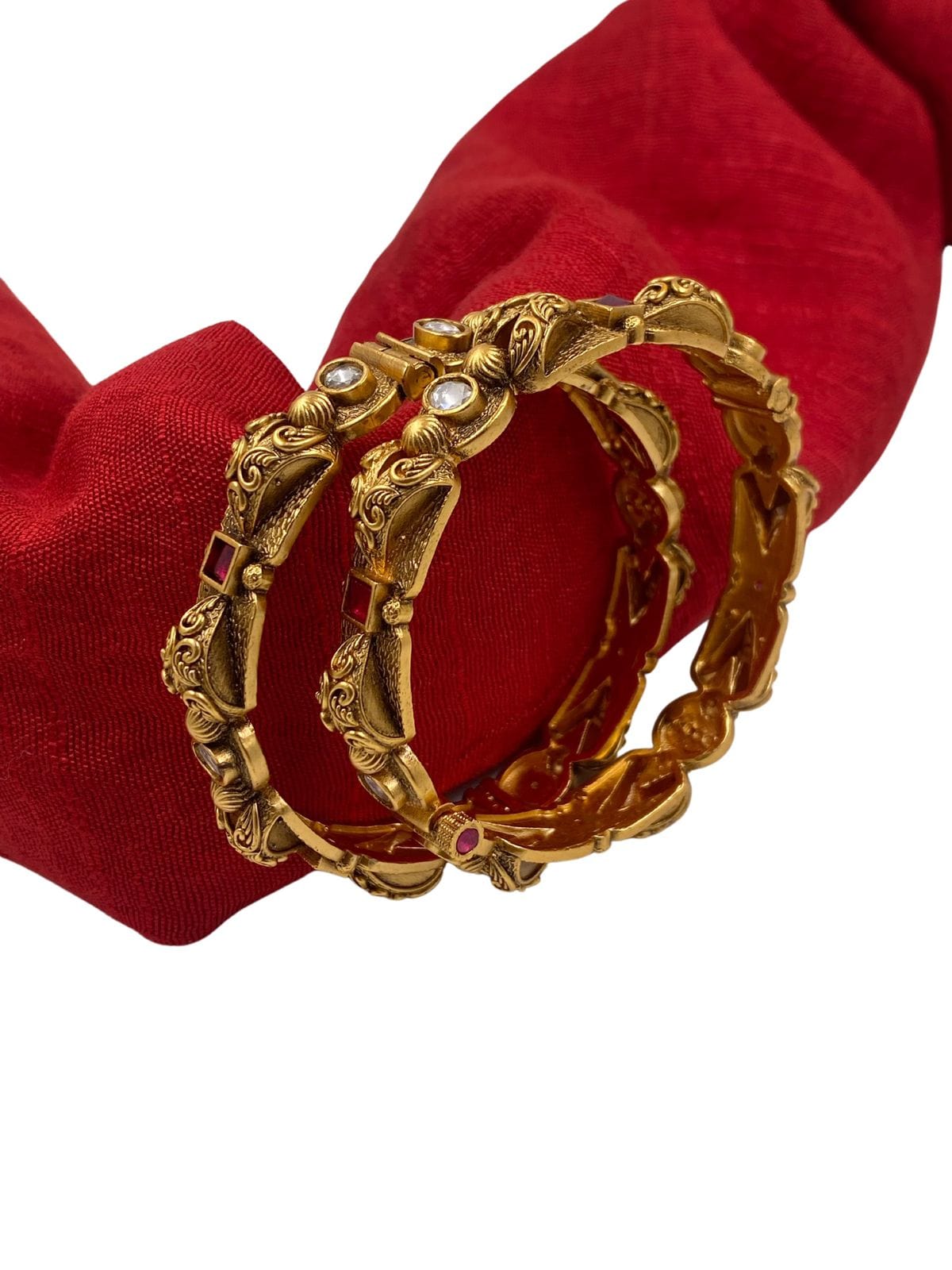 Gold Plated Antique Bangle Set For Women By Gehna Shop Antique Golden Bangles