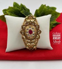 Gold Plated Antique Designer Kundan Bracelet For Women Bracelets