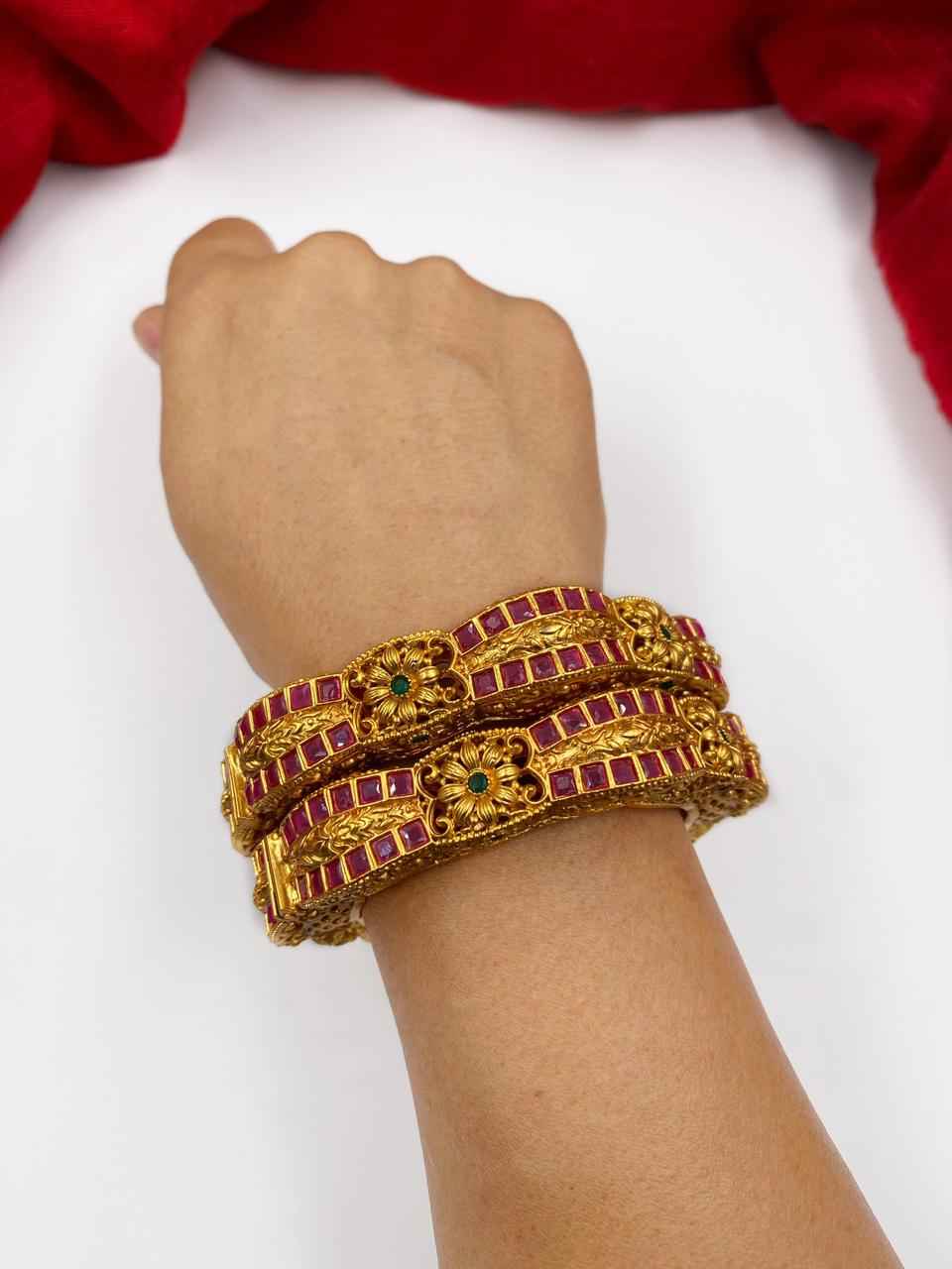 Artificial Bangles Designs Kangan Online Gold Plated Antique Royal