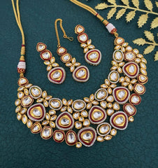 Gold Plated Bridal Kundan Necklace Set For Woman By Gehna Shop Bridal Necklace Sets