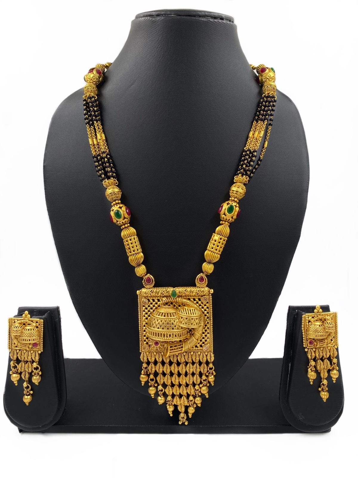 Gold Plated Designer Long Golden Mangalsutra Set For Women By Gehna Shop Mangalsutras