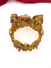 Gold Plated Ethnic Elephant And Doli Baarat Meenakari Bangles For Weddings By Gehna Shop Antique Golden Bangles