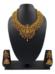 Gold Plated Goddess Lakshmi Temple Necklace Set For Women Temple Necklace Sets