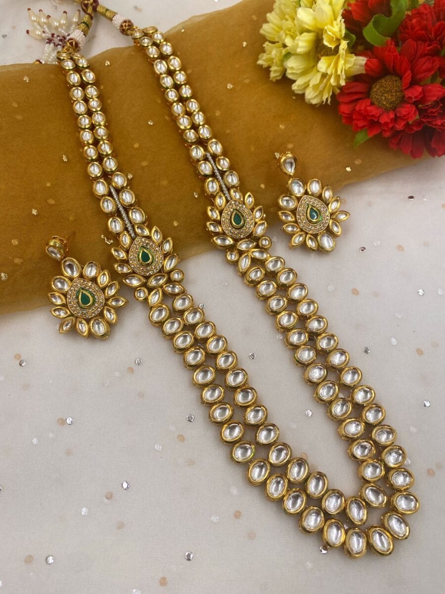 Gold Plated Heavy Quality Layered Kundan Necklace Set For Women By Gehna Shop Kundan Necklace Sets