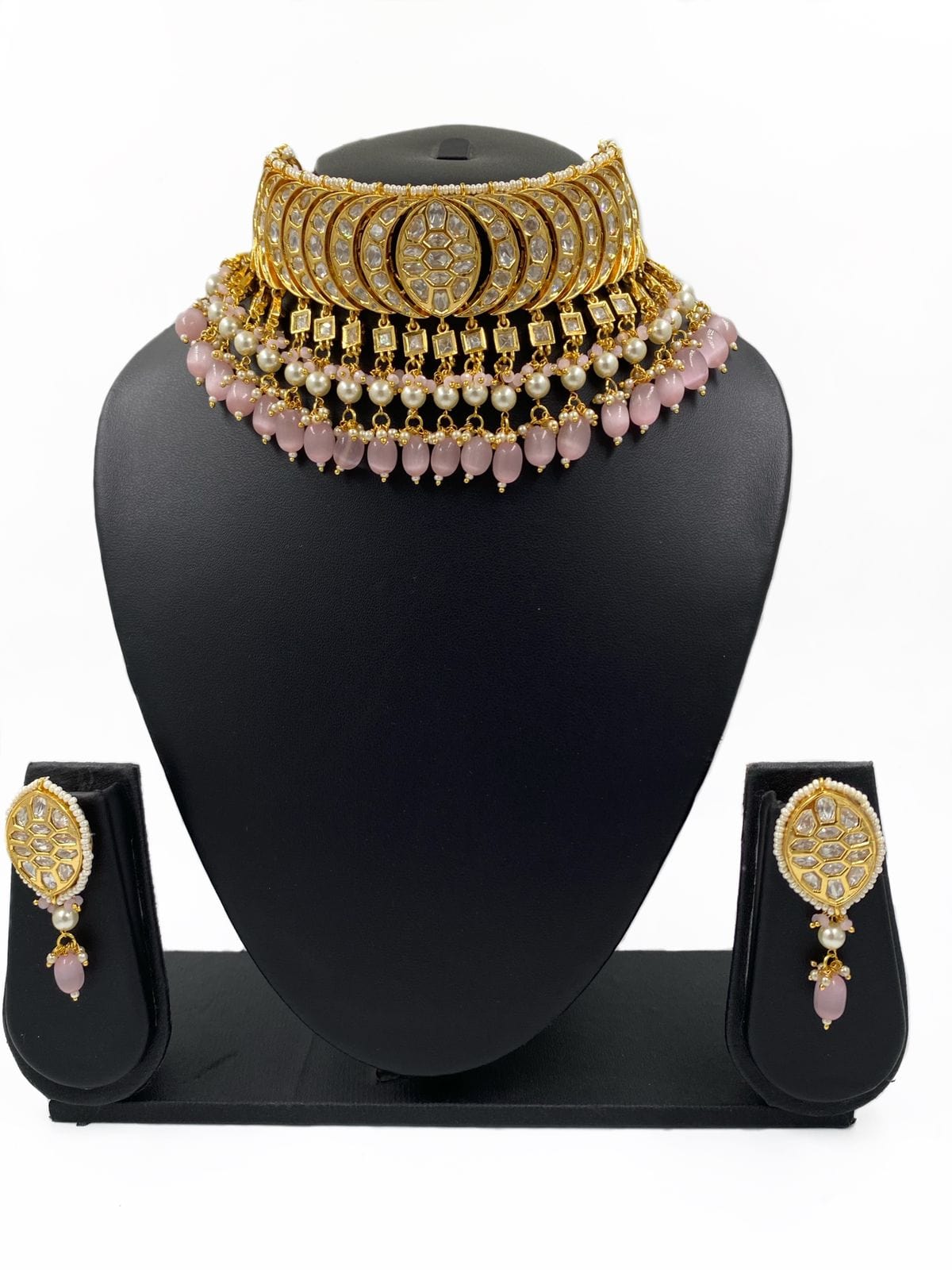 Gold Plated Heavy Quality Polki Kundan Choker Necklace Set For Women By Gehna Shop Choker Necklace Set