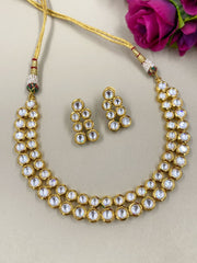 Gold Plated High Quality Vilandi Kundan Necklace Set For Weddings By Gehna Shop Kundan Necklace Sets