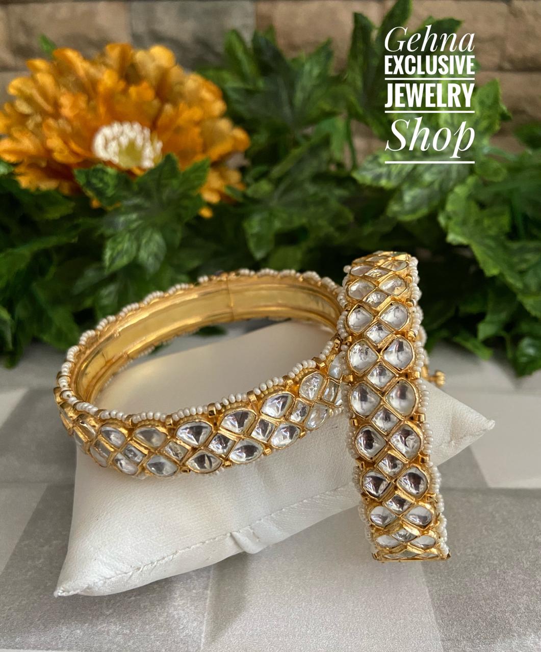 Fashion :: Bracelet :: Elegant Gold Plated Jadau Bracelet for Women and  Girls