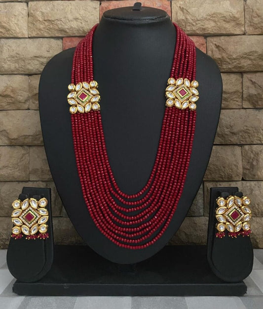 White Pearl and Red Bead Long Wrap Necklace – Meira T Boutique