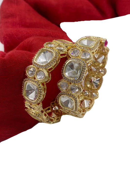 Gold Plated Polki Kundan Bangles For Women By Gehna Shop Bangles