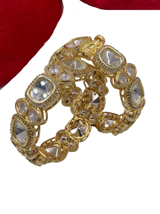 Gold Plated Polki Kundan Bangles For Women By Gehna Shop Bangles