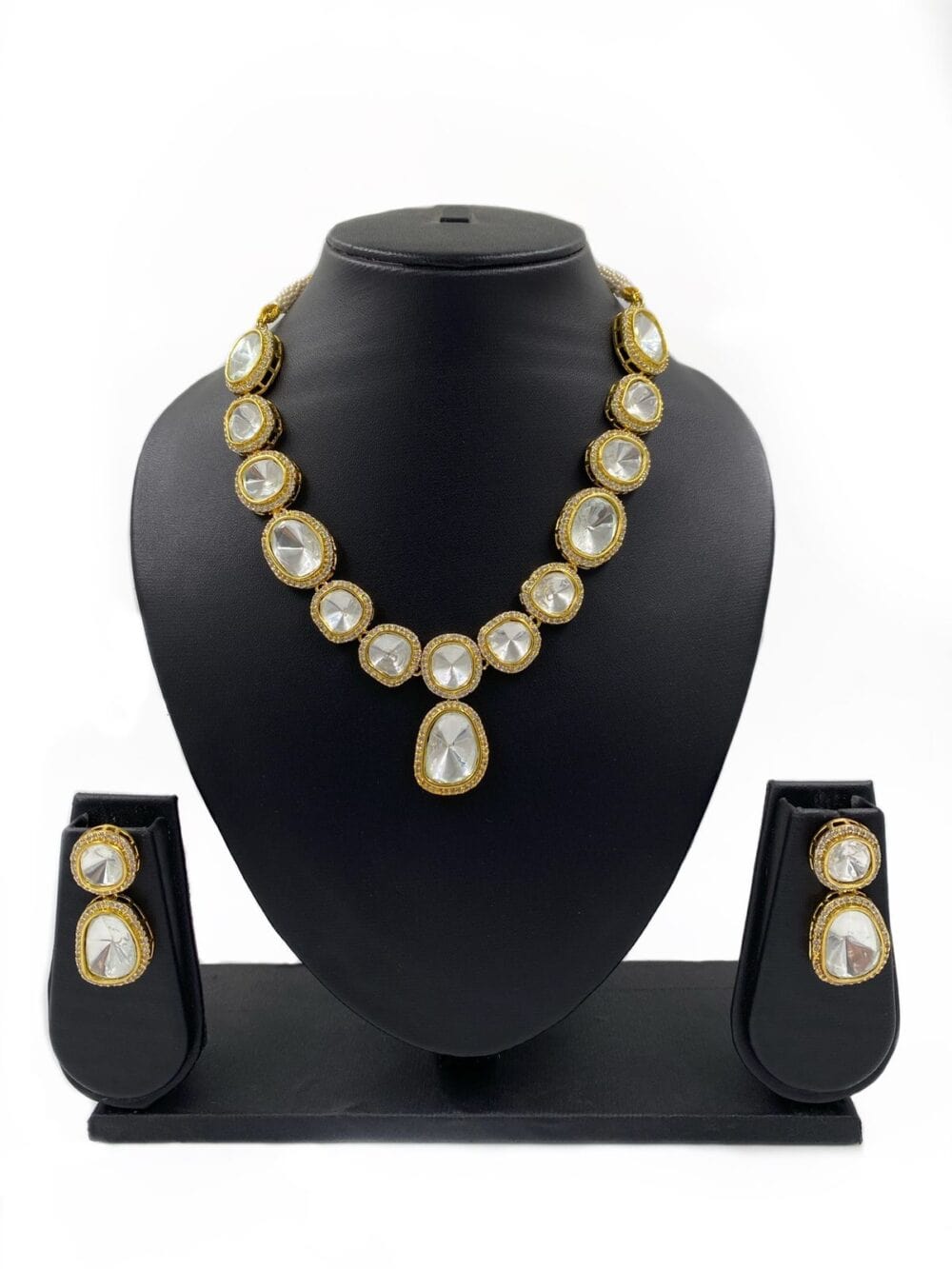Gold Plated Polki Kundan Necklace For Weddings By Gehna Shop Kundan Necklace Sets