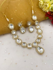 Gold Plated Polki Kundan Necklace For Weddings By Gehna Shop Kundan Necklace Sets
