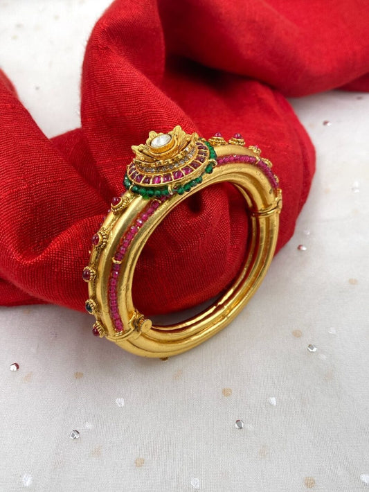 Gold Plated Royal Look Golden Kada Bracelet For Women By Gehna Shop Bracelets