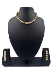 Gold Plated Single Line Kundan Necklace By Gehna Shop Choker Necklace Set