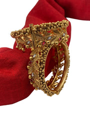 Gold Plated Traditional Antique Golden Bangle Set For Women Antique Golden Bangles