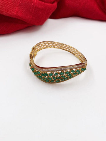 Buy Elegant Party Wear American Diamond Multi Stone One Gram Gold Bracelet  Online