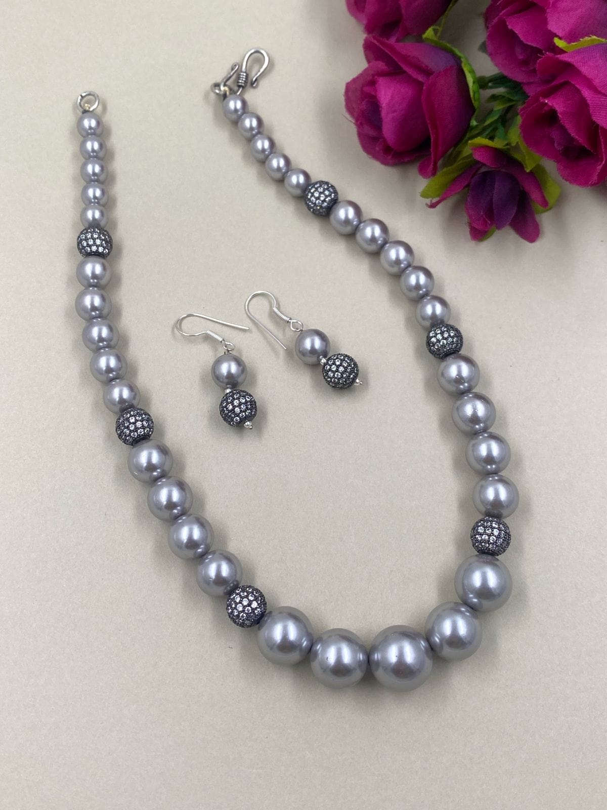 Handcrafted Grey Shell Pearl Fashion Beads Necklace For Women By Gehna Shop Beads Jewellery