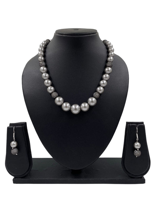 Handcrafted Grey Shell Pearl Fashion Beads Necklace For Women By Gehna Shop Beads Jewellery