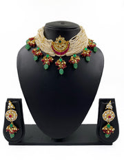 Handcrafted Jadau Kundan And Pearls Choker Necklace Set For Women By Gehna Shop Choker Necklace Set
