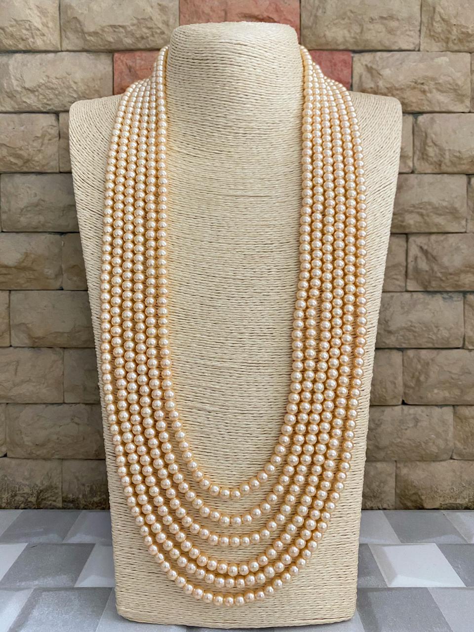 Handcrafted Multi Layered Beaded Pearls Necklace For Men And Woman Beads Jewellery