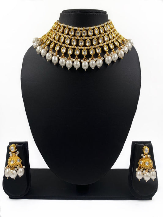 Handcrafted Pearl And Kundan Choker Necklace Set For Women By Gehna Shop Choker Necklace Set