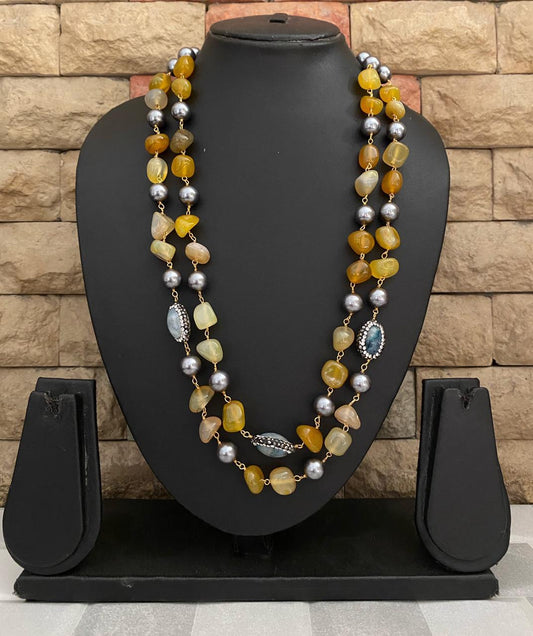 Black Onyx & Gold Beaded Necklace 10mm – Estate Beads & Jewelry