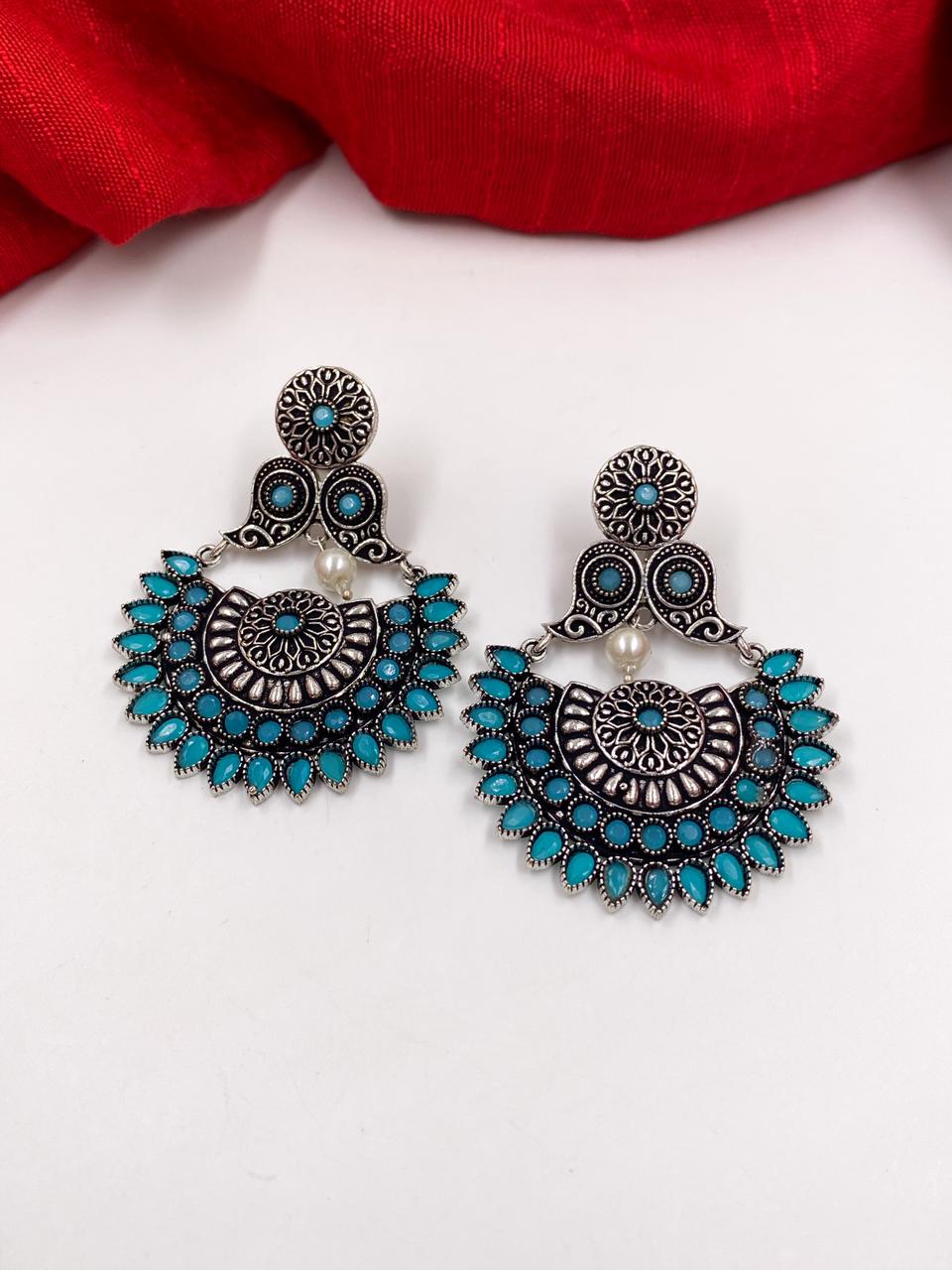 Shop Handcrafted Oxidised Silver Earrings | Silver Earring | The Fine World  – The Fineworld