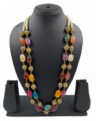 Handmade Multi Color Semi Precious Chalcedony Stone Beads Necklace Beads Jewellery