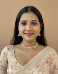 Nalini Short Simple And Delicate Polki Necklace Set - Kundan Jewellery Set