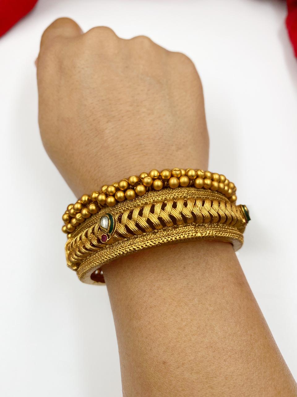 Imitation Designer Golden Bangles For Ladies By Gehna Shop Antique Golden Bangles