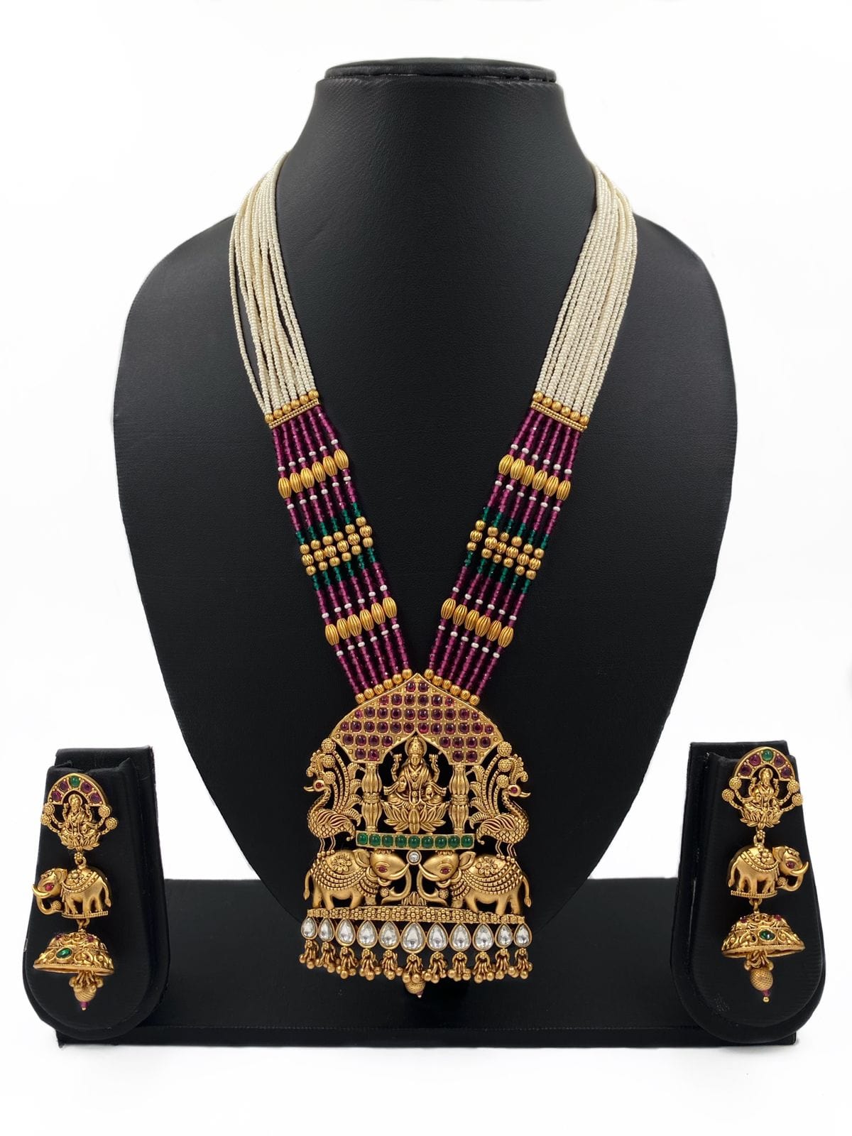 Indian Goddess Lakshmi Temple Jewellery Designs For Ladies By Gehna Shop Temple Necklace Sets