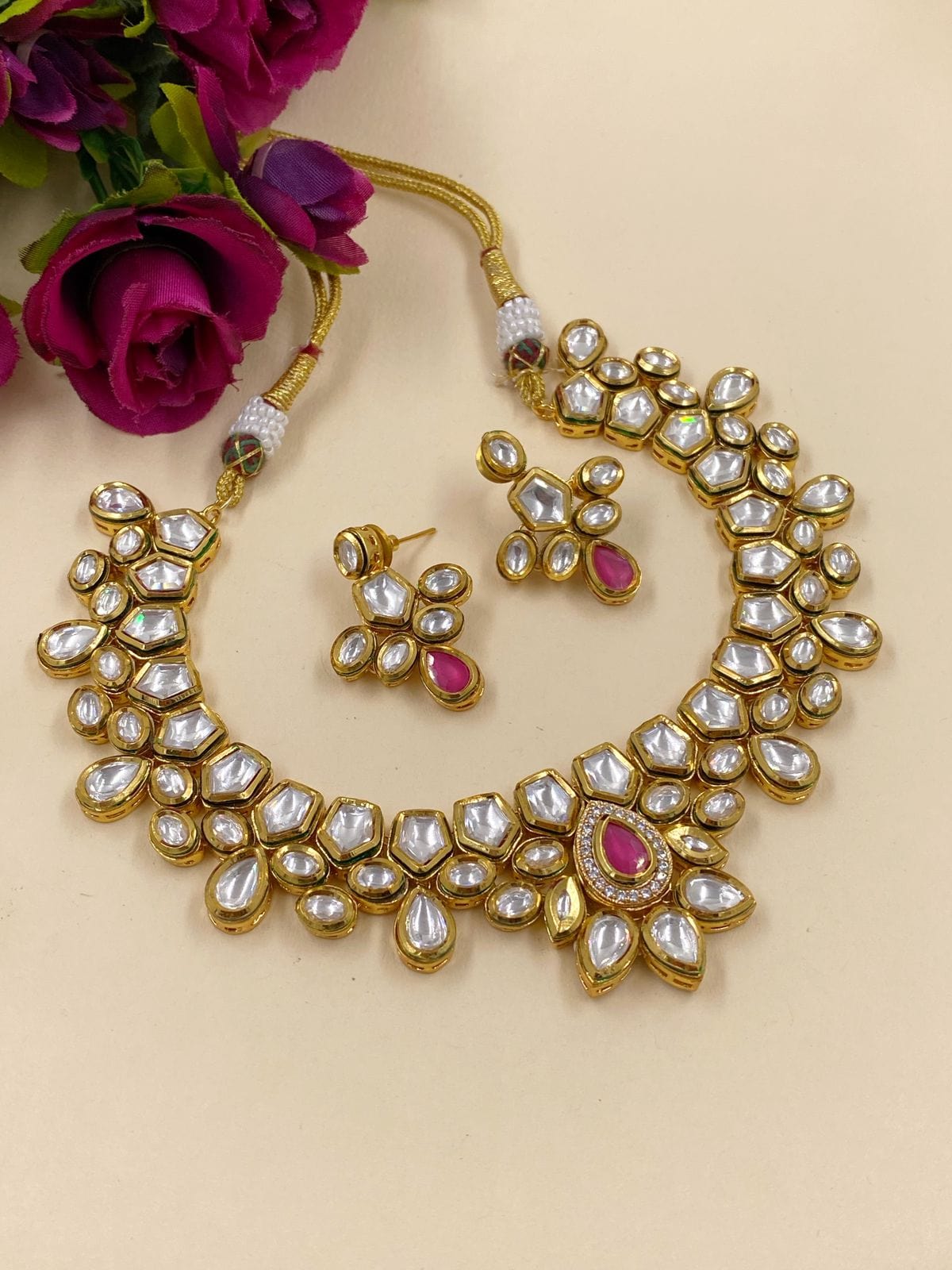 Lavanya Gold Plated Ladies Kundan Jewellery Necklace Set By Gehna Shop Kundan Necklace Sets