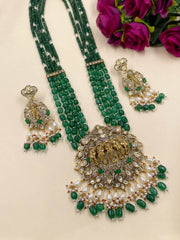 Long Antique Victorian Lord Ganpati Temple Jewellery Necklace Set Victorian Necklace Sets