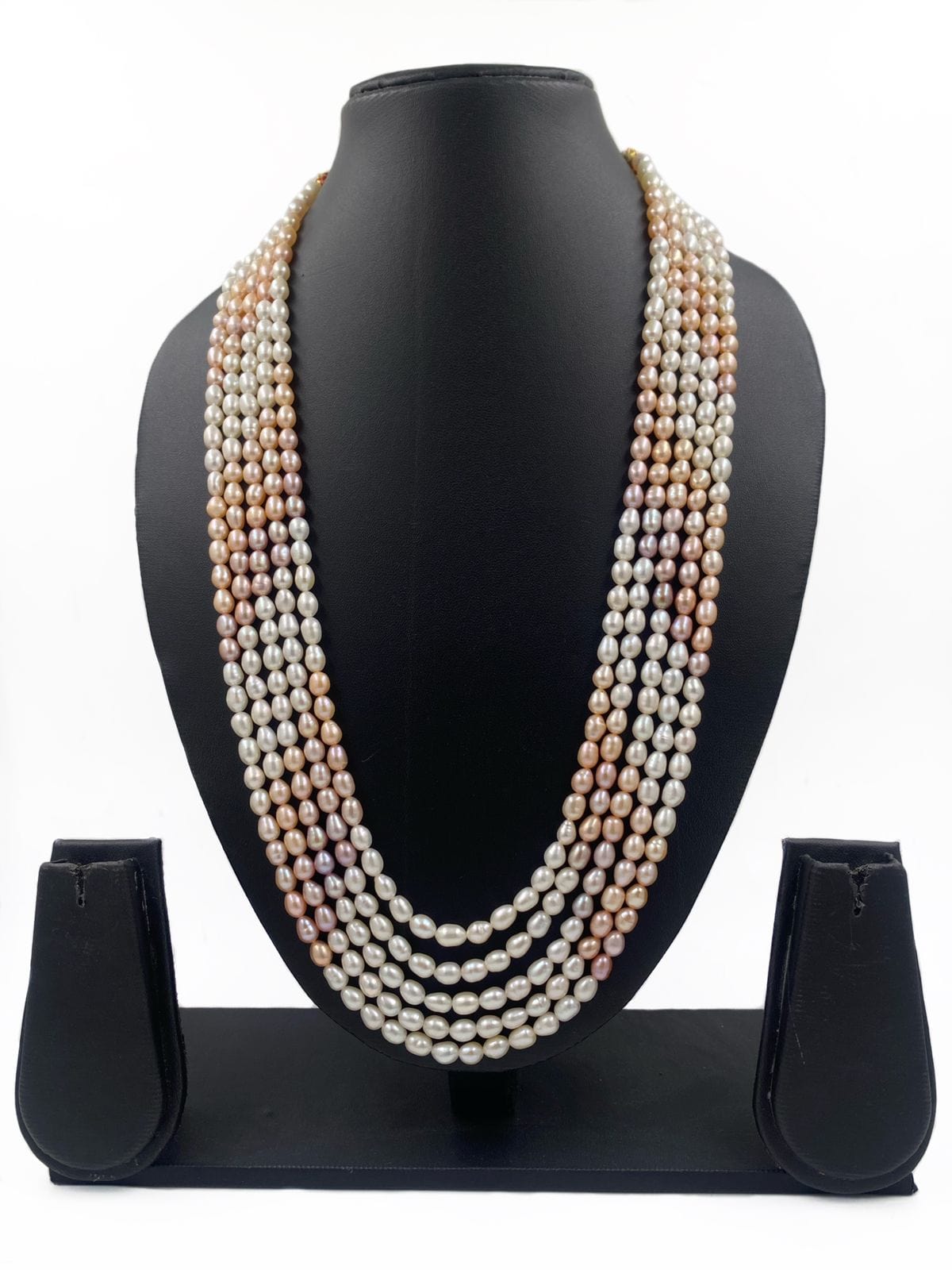Long Multilayered Unisex Real Hyderabadi Pearl Beads Necklace By Gehna Shop Beads Jewellery