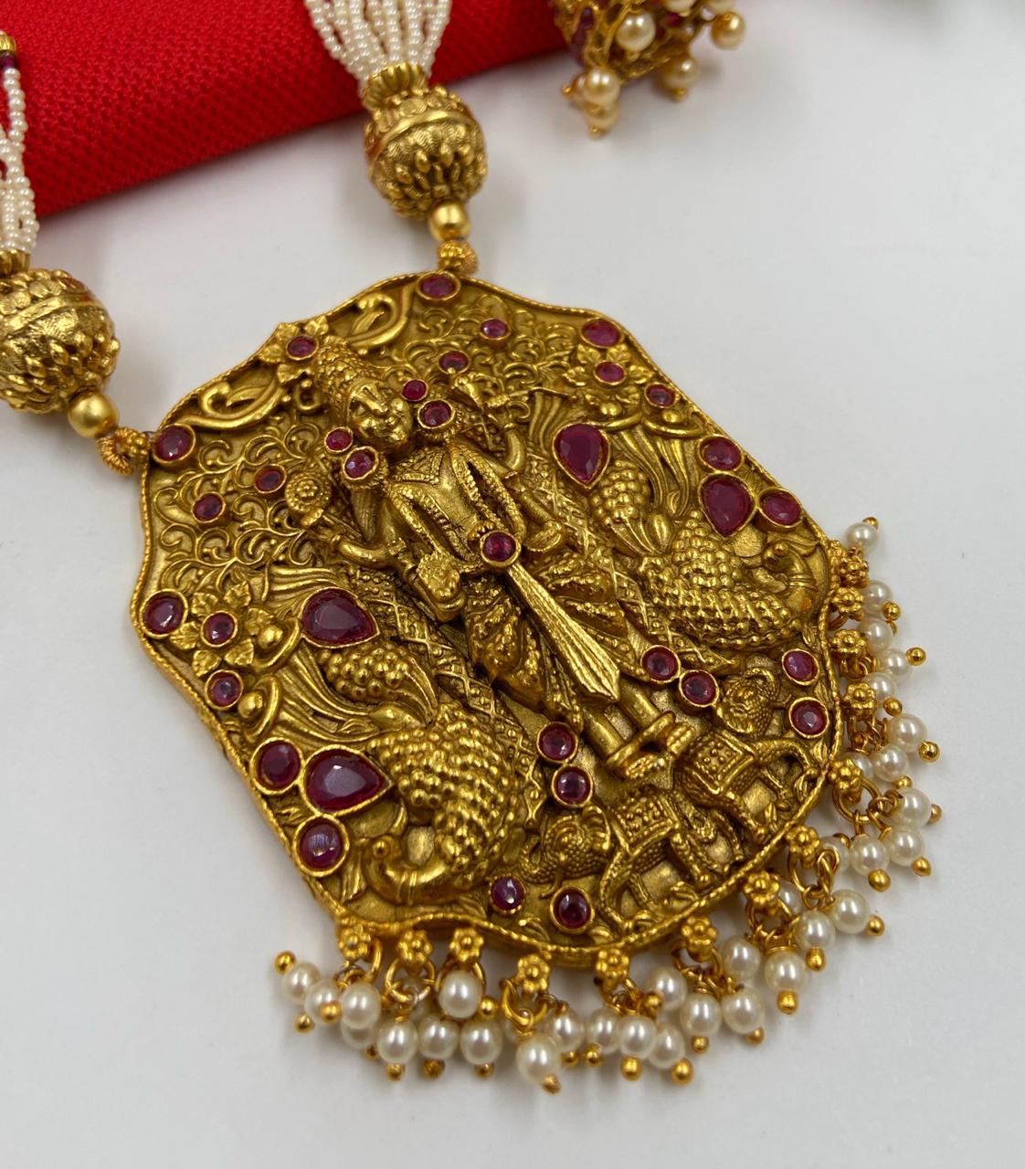 Lord Balaji Temple Necklace Set For Ladies By Gehna Shop Temple Necklace Sets
