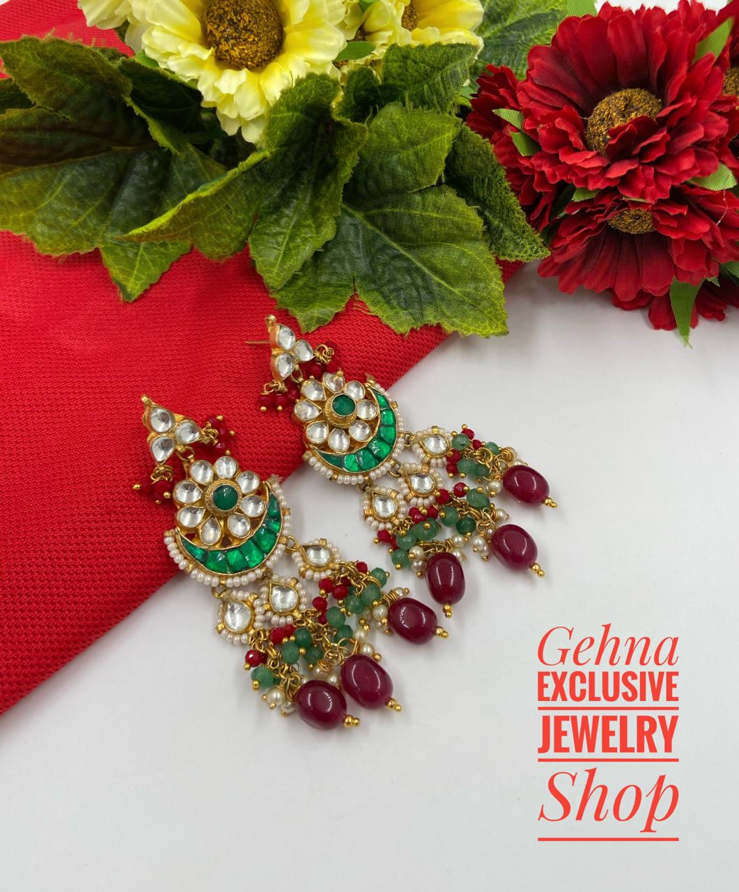 Majestic Red Crystal Chatai Choker For Ladies By Gehna Shop Choker Necklace Set