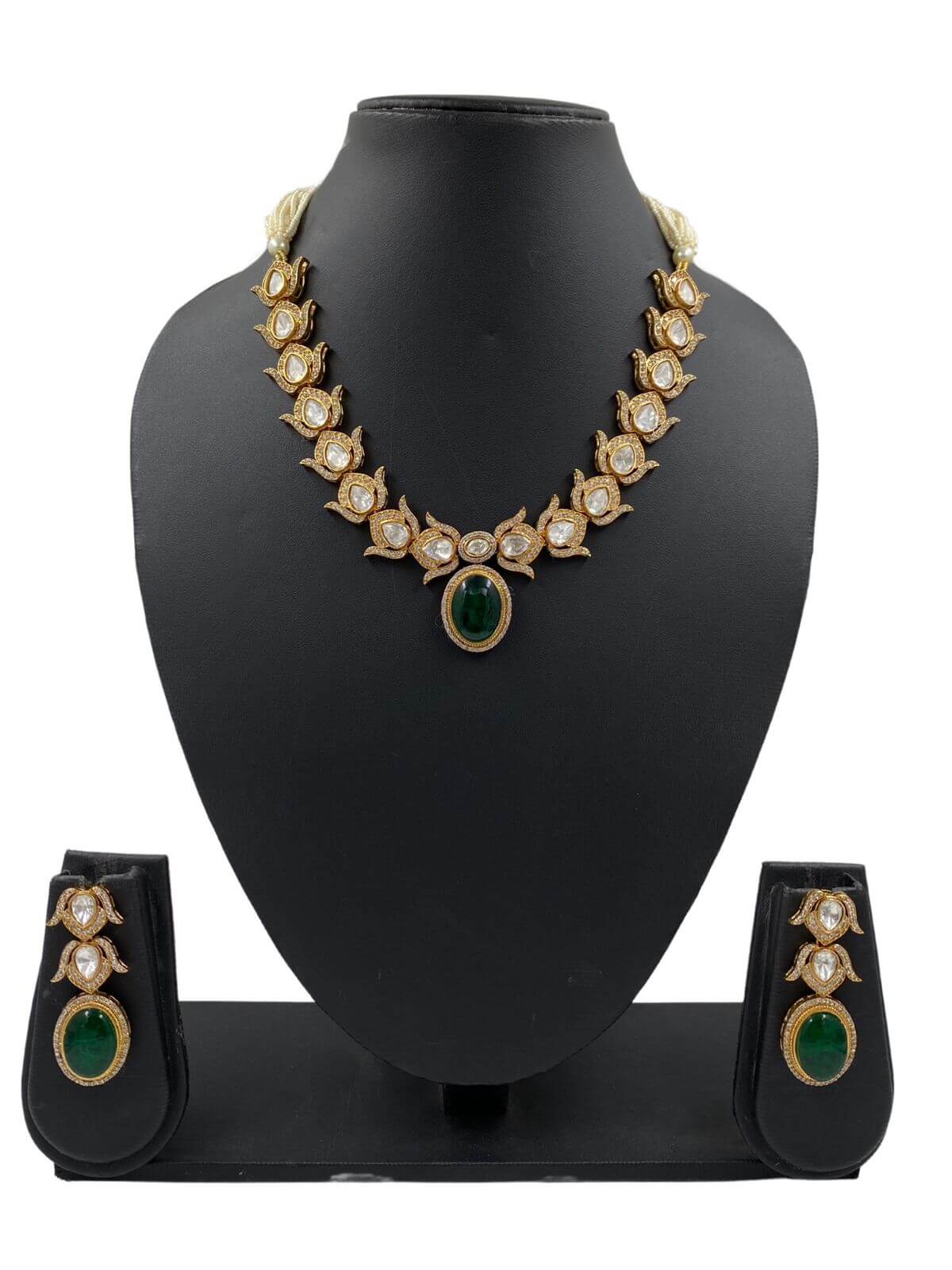 Misha Antique Polki Necklace Set By Gehna Shop Victorian Necklace Sets