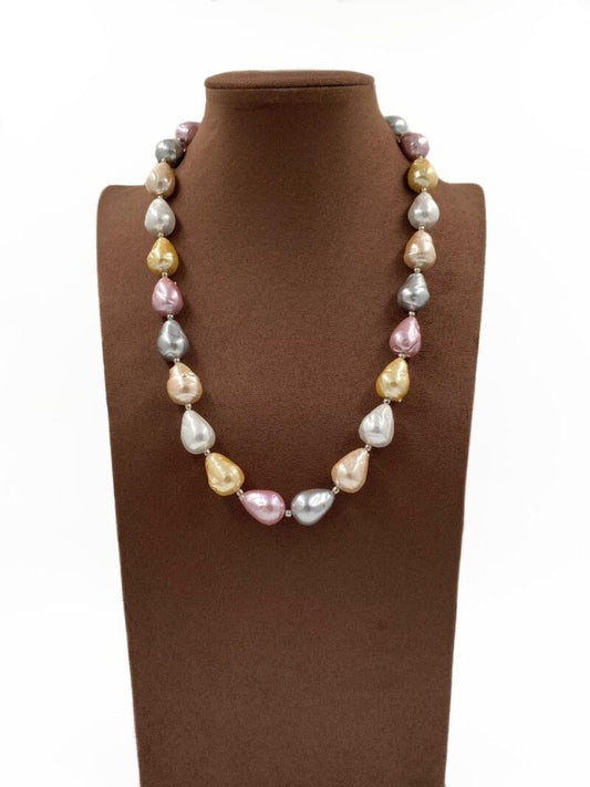 Multi Color Baroque Pearls Necklace By Gehna Shop Beads Jewellery