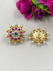 Multi Color Jadau Kundan Stud Earrings For Women By Gehna Shop Stud Earrings