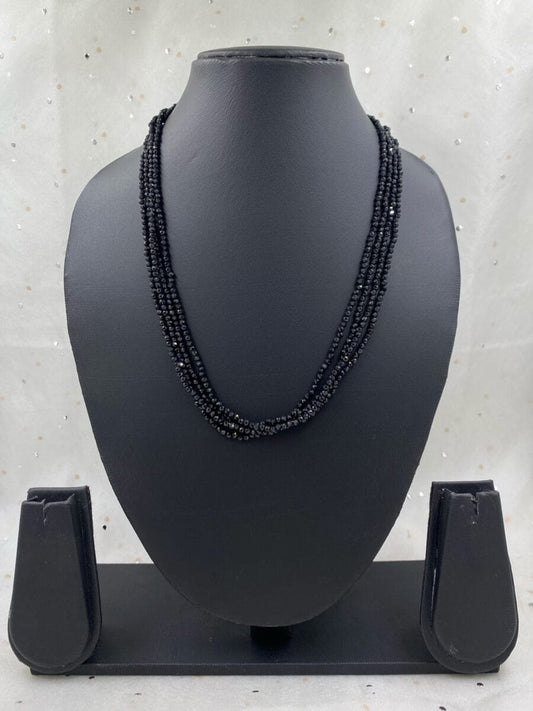 Multilayered Semi Precious Black Spinal Beads Necklace For Ladies Beads Jewellery